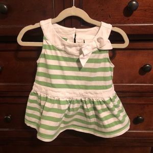 Green and white Janie and Jack shirt. Size 5.